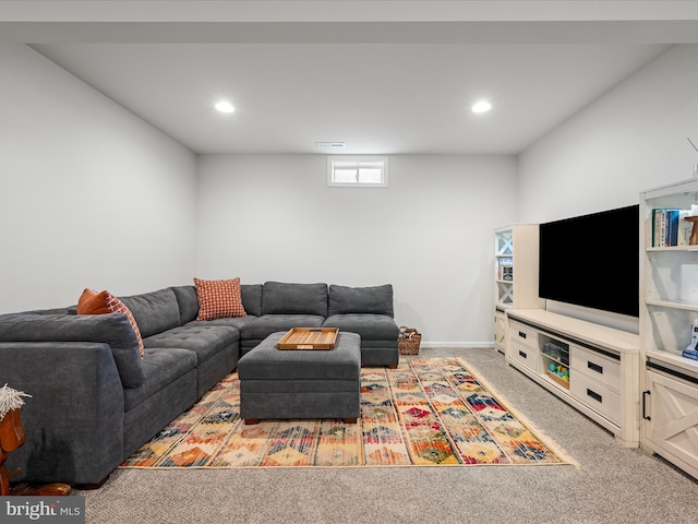 104 Barrister St, Stephenson, VA 22656 - living room featuring recessed lighting, light carpet, and baseboards