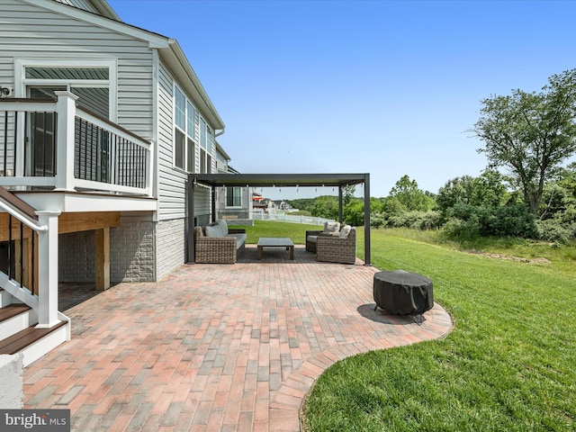 104 Barrister St, Stephenson, VA 22656 - view of patio featuring an outdoor living space with a fire pit