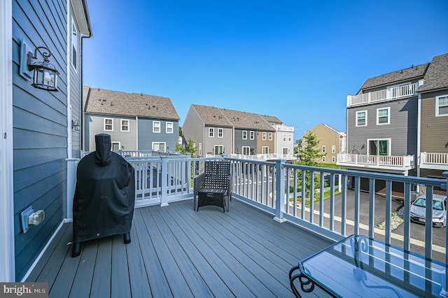 1763 Hickory Woods Rd, Dumfries, VA 22026 - wooden terrace with a residential view and a grill