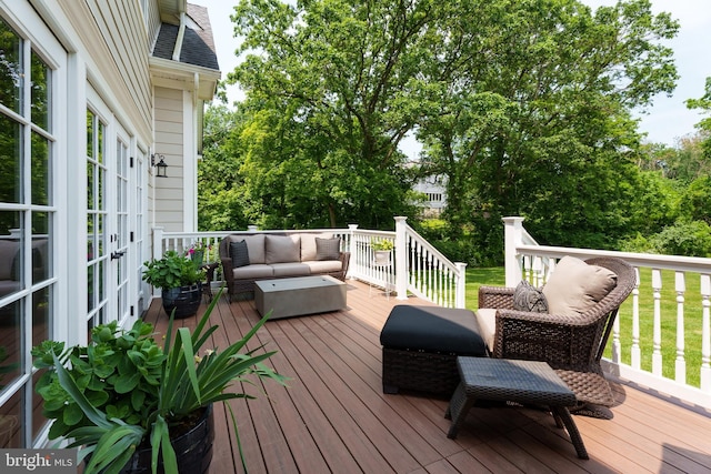 58 Haas Rd, Basking Ridge, NJ 07920 - wooden deck featuring an outdoor hangout area