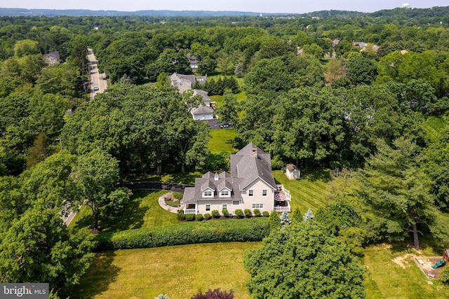 58 Haas Rd, Basking Ridge, NJ 07920 - aerial view of property and surrounding area with a forest