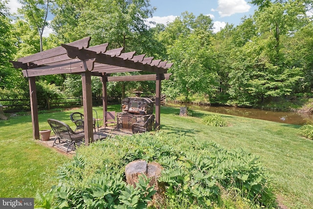 726 Forest Grove Rd, Wycombe, PA 18980 - view of yard with a pergola