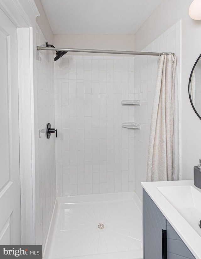 2912 Bauernwood Ave, Baltimore, MD 21234 - bathroom with vanity and a tile shower