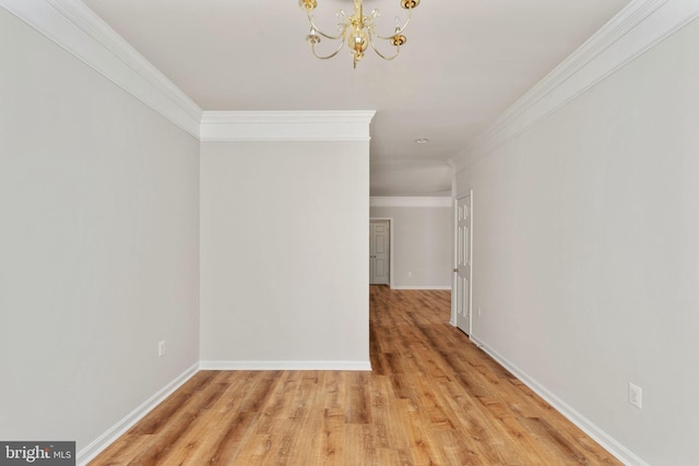 35510 Somerset Ridge Rd, Locust Grove, VA 22508 - empty room with a chandelier, light wood-style flooring, and ornamental molding