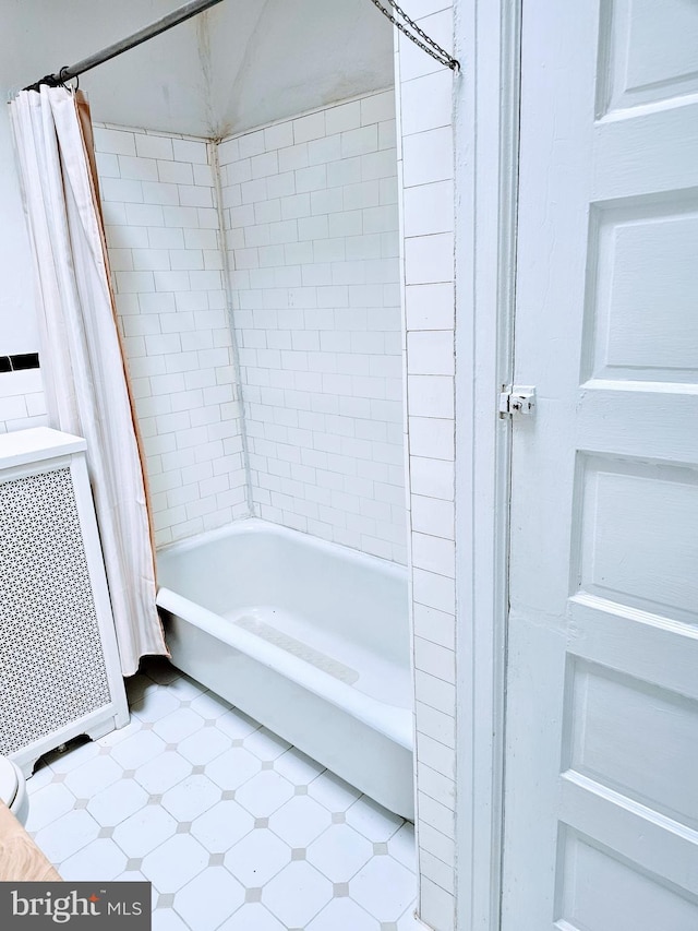 1943 W Sparks St, Philadelphia, PA 19141 - bathroom featuring tile patterned floors and shower / bath combination with curtain