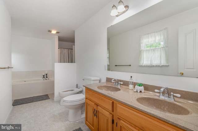 349 Lexington Way, Littlestown, PA 17340 - bathroom with a garden tub, a bidet, toilet, and double vanity