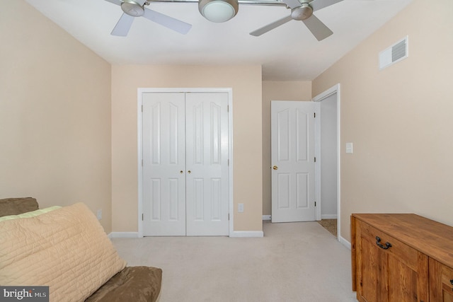 349 Lexington Way, Littlestown, PA 17340 - bedroom featuring a closet, light carpet, baseboards, and ceiling fan