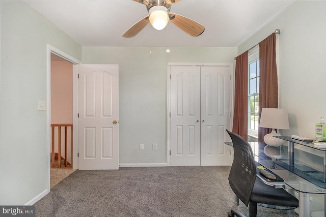 349 Lexington Way, Littlestown, PA 17340 - office with a ceiling fan, carpet floors, and baseboards