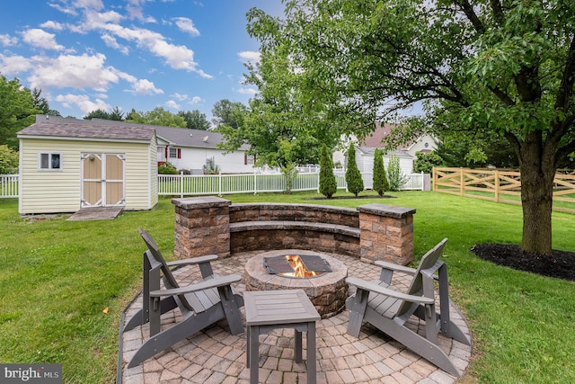 349 Lexington Way, Littlestown, PA 17340 - view of patio / terrace featuring an outdoor fire pit