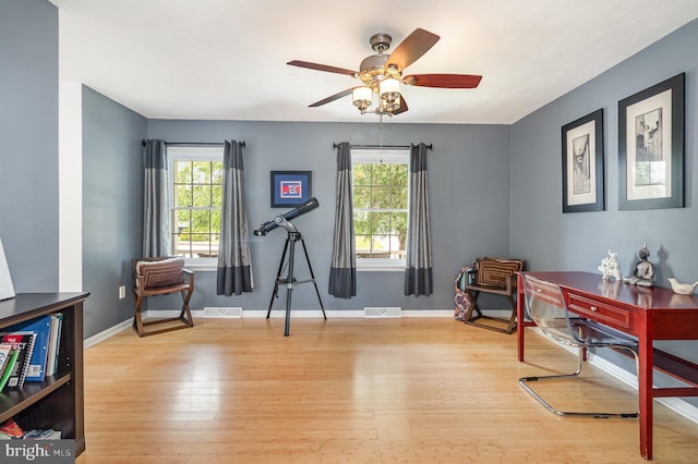 349 Lexington Way, Littlestown, PA 17340 - office featuring healthy amount of natural light, a ceiling fan, light wood-style floors, and baseboards