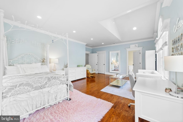 4491 Province Line Rd, Princeton, NJ 08540 - bedroom featuring ornamental molding, wood finished floors, and recessed lighting