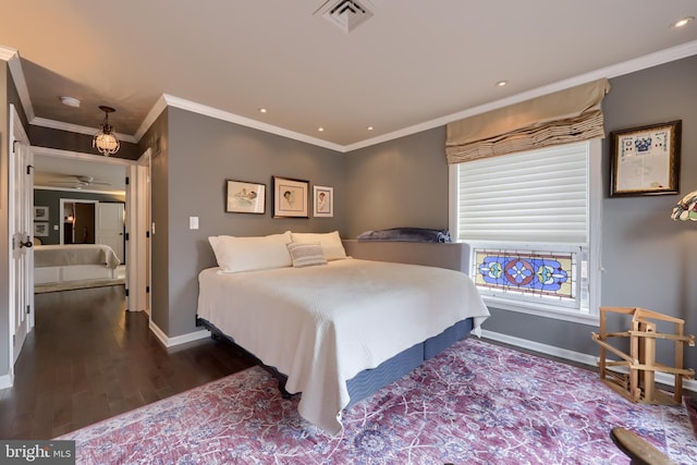 110 N Duke St Unit 201, Lancaster, PA 17602 - bedroom with baseboards, crown molding, wood finished floors, and recessed lighting