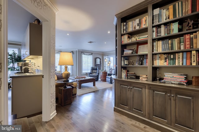 110 N Duke St Unit 201, Lancaster, PA 17602 - office area featuring light wood-type flooring, ornamental molding, and recessed lighting