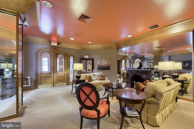 110 N Duke St Unit 201, Lancaster, PA 17602 - carpeted living area featuring arched walkways, baseboards, and recessed lighting
