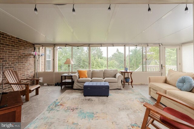 1492 Cumberland Dr, Rockingham, VA 22801 - sunroom with brick wall