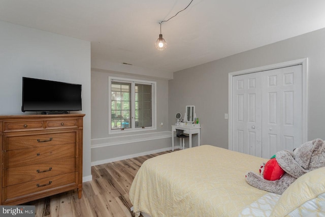 1492 Cumberland Dr, Rockingham, VA 22801 - bedroom with light wood-style flooring, a closet, and baseboards