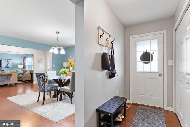 1900 Preserve Ln, Palmyra, PA 17078 - entrance foyer with dark wood-style flooring and a chandelier