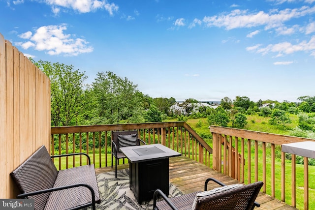 1900 Preserve Ln, Palmyra, PA 17078 - wooden terrace with an outdoor fire pit