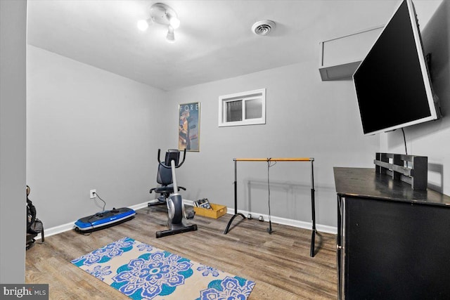 228 Cranberry Dr, Blakeslee, PA 18610 - exercise room with wood finished floors and baseboards