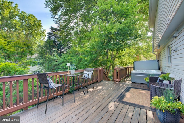 12013 Cheviot Dr, Herndon, VA 20170 - deck featuring view of wooded area