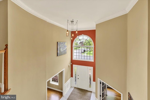 17 N Carolina Ave, Reading, PA 19608 - entryway featuring ornamental molding, wood finished floors, and baseboards