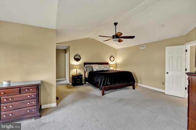 17 N Carolina Ave, Reading, PA 19608 - carpeted bedroom with baseboards, vaulted ceiling, and ceiling fan