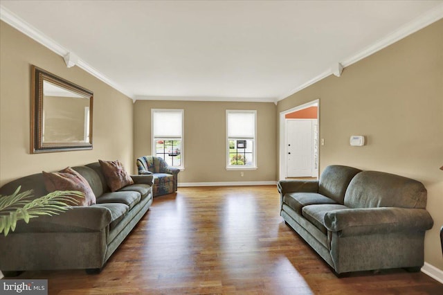 17 N Carolina Ave, Reading, PA 19608 - living area with wood finished floors, crown molding, and baseboards