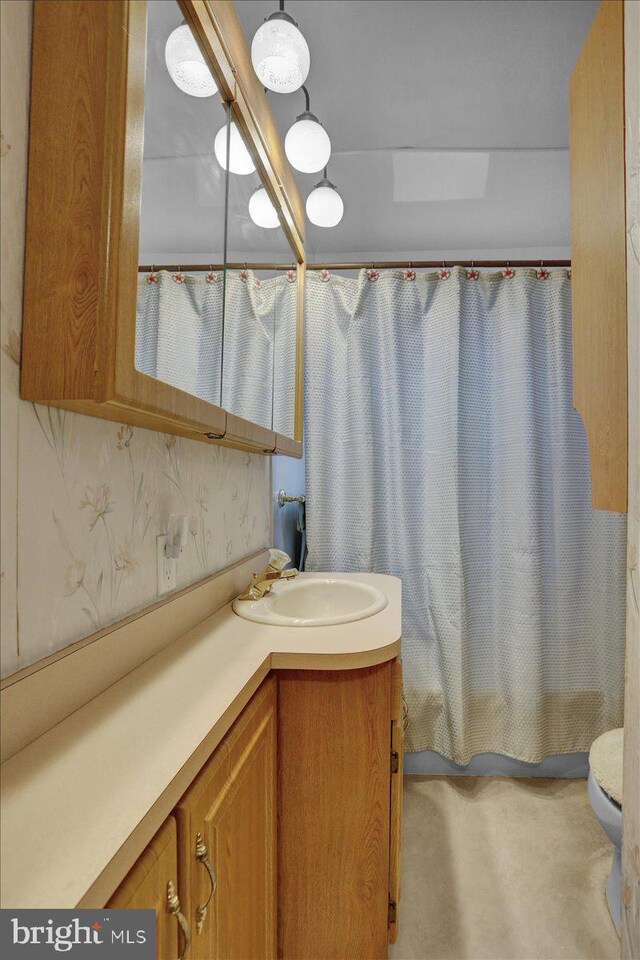 1322 Brooke Blvd, Reading, PA 19607 - full bathroom featuring vanity, curtained shower, and toilet