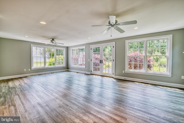 6153 Long Point Rd, Neavitt, MD 21652 - empty room with a ceiling fan, wood finished floors, baseboards, and recessed lighting