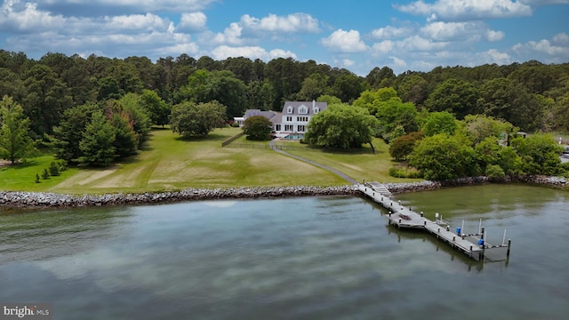 6153 Long Point Rd, Neavitt, MD 21652 - view from above of property with a nearby body of water and a forest