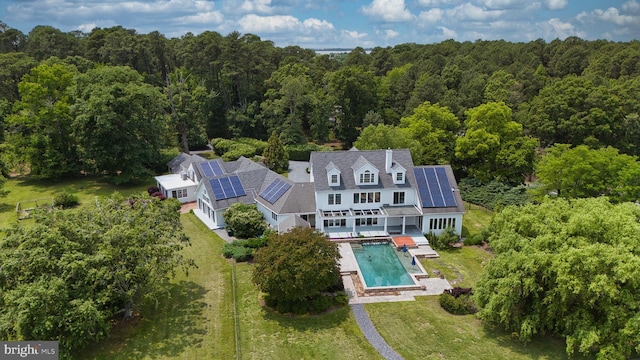 6153 Long Point Rd, Neavitt, MD 21652 - view from above of property with a forest and a pool