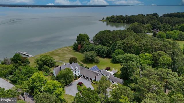 6153 Long Point Rd, Neavitt, MD 21652 - view from above of property featuring a large body of water and a forest