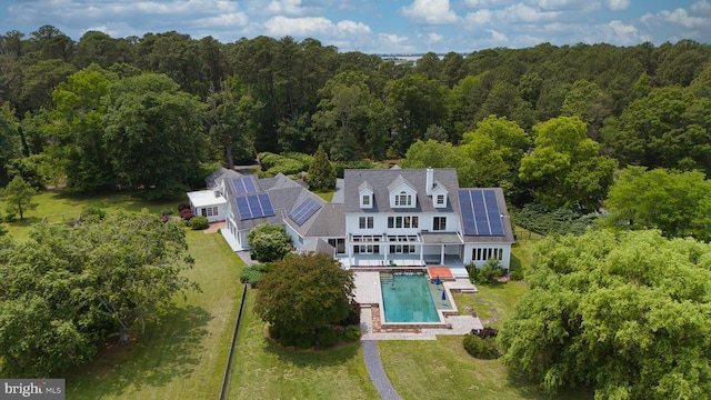 6153 Long Point Rd, Neavitt, MD 21652 - view from above of property with a heavily wooded area and a pool