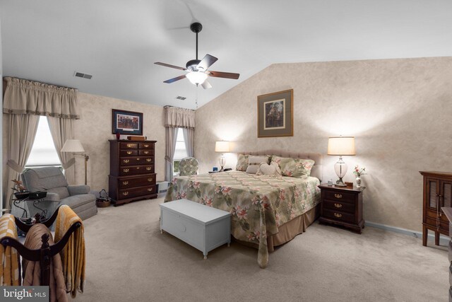 5631 Jordan Blvd, New Market, MD 21774 - bedroom featuring lofted ceiling, light carpet, and a ceiling fan