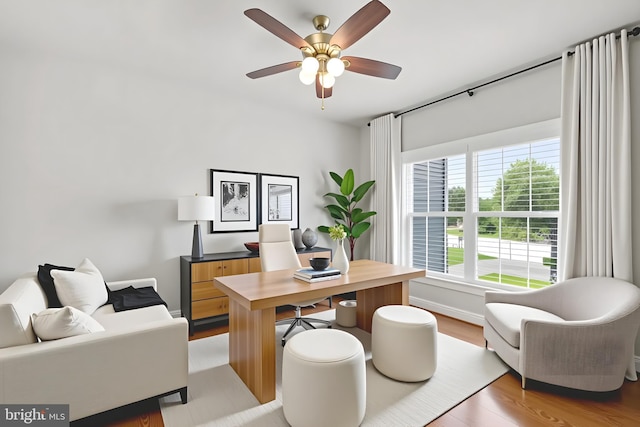 766 Chatelaine Ct, Eldersburg, MD 21784 - office with ceiling fan and light wood-style floors