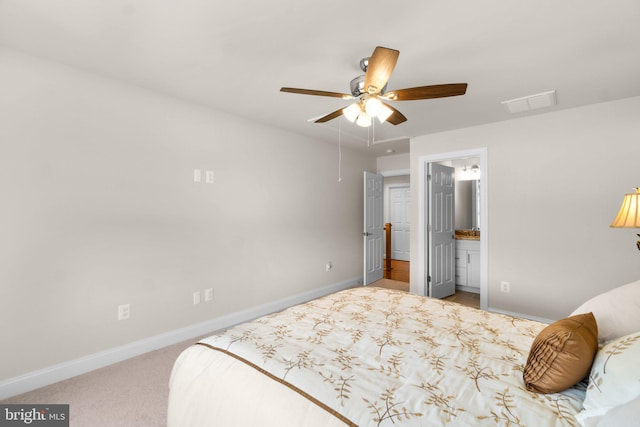 766 Chatelaine Ct, Eldersburg, MD 21784 - carpeted bedroom featuring attic access, ensuite bath, and ceiling fan