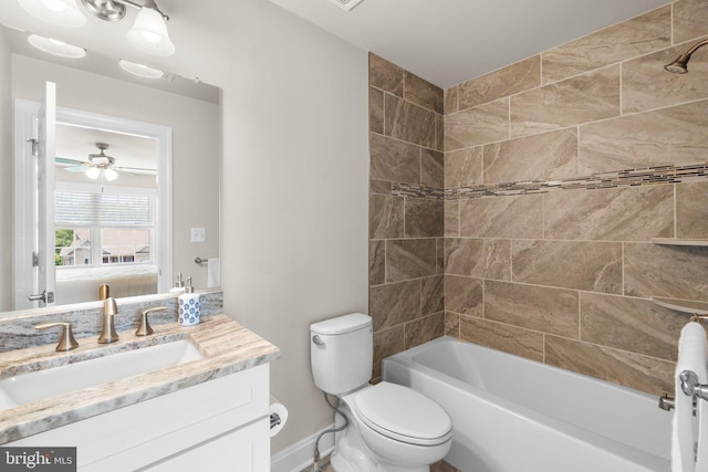 766 Chatelaine Ct, Eldersburg, MD 21784 - bathroom featuring vanity, bathtub / shower combination, ensuite bathroom, and ceiling fan