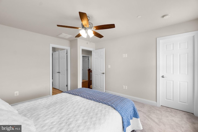 766 Chatelaine Ct, Eldersburg, MD 21784 - bedroom with light carpet and a ceiling fan