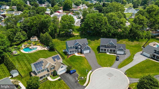 766 Chatelaine Ct, Eldersburg, MD 21784 - aerial perspective of suburban area featuring a pool area
