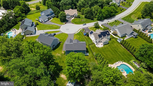766 Chatelaine Ct, Eldersburg, MD 21784 - aerial perspective of suburban area featuring a pool area