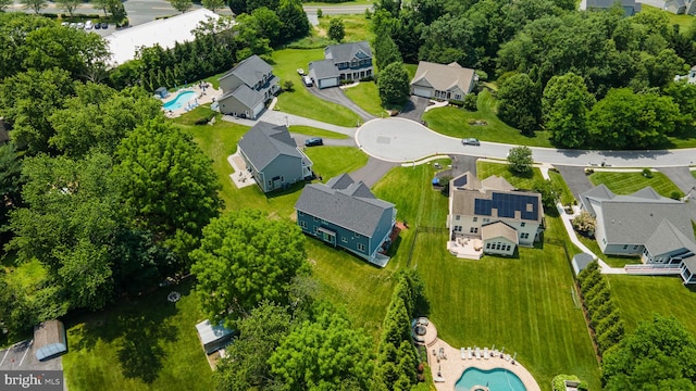 766 Chatelaine Ct, Eldersburg, MD 21784 - aerial perspective of suburban area featuring a pool area