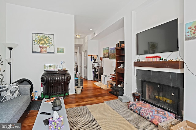 1413 Hopkins St NW, Washington, DC 20036 - living room featuring wood finished floors and a fireplace