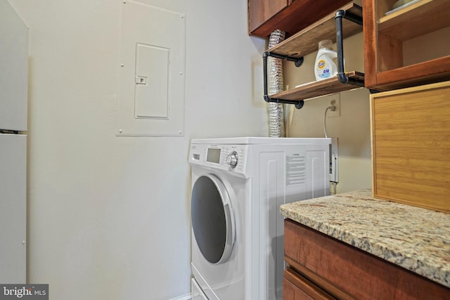 1413 Hopkins St NW, Washington, DC 20036 - washroom with washer / clothes dryer, electric panel, and cabinet space