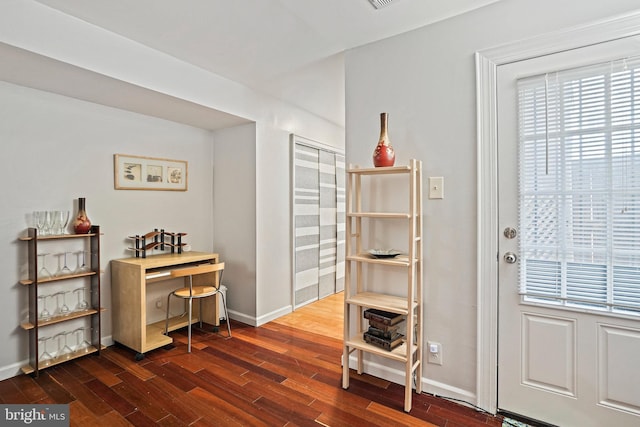 1413 Hopkins St NW, Washington, DC 20036 - entryway with dark wood-style floors and baseboards