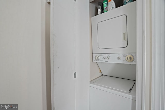 1413 Hopkins St NW, Washington, DC 20036 - washroom with stacked washing machine and dryer