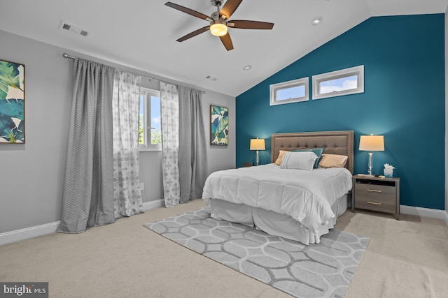 2 Woodfern Ave, Ewing, NJ 08628 - bedroom featuring carpet flooring, lofted ceiling, a ceiling fan, and recessed lighting