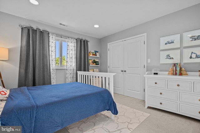 2 Woodfern Ave, Ewing, NJ 08628 - bedroom featuring light carpet, recessed lighting, and a closet