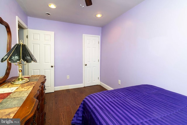 8627 Gilbert St, Philadelphia, PA 19150 - bedroom with wood finished floors, baseboards, ceiling fan, and recessed lighting
