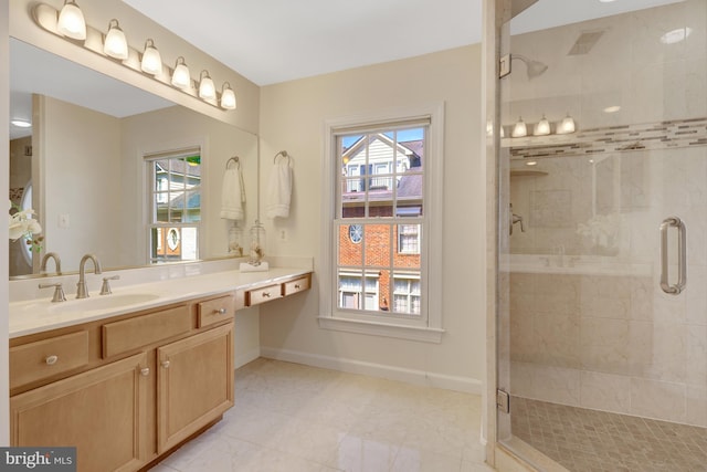 1650 Colonial Hills Dr, Mclean, VA 22102 - full bath featuring vanity, a shower stall, and healthy amount of natural light