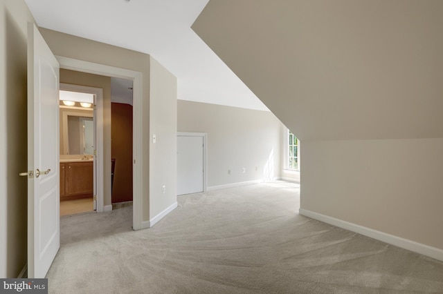1650 Colonial Hills Dr, Mclean, VA 22102 - additional living space with light carpet and vaulted ceiling
